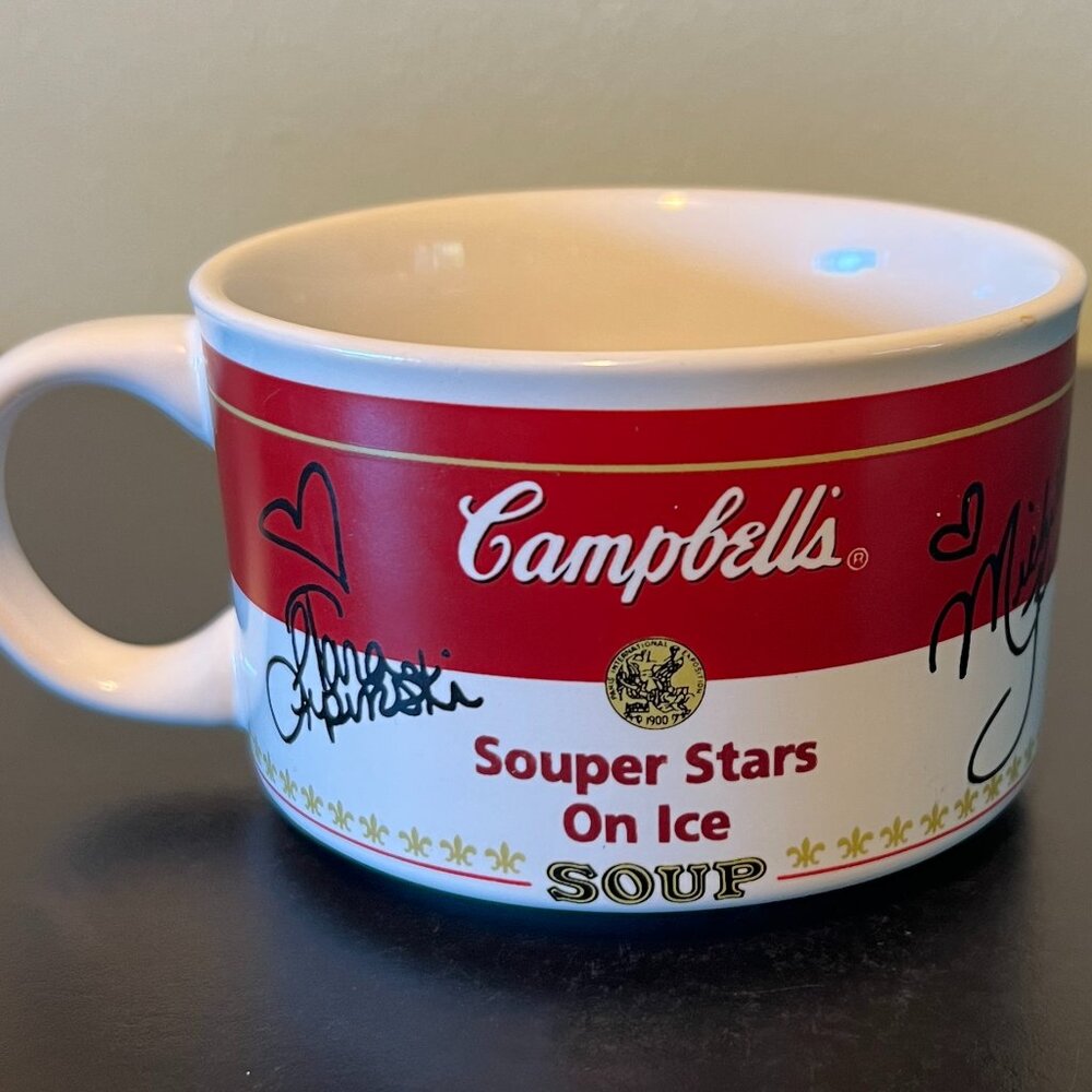 Vintage 1998 Campbell’s Souper Stars On Ice Soup Mug Skating Autograph Westwood